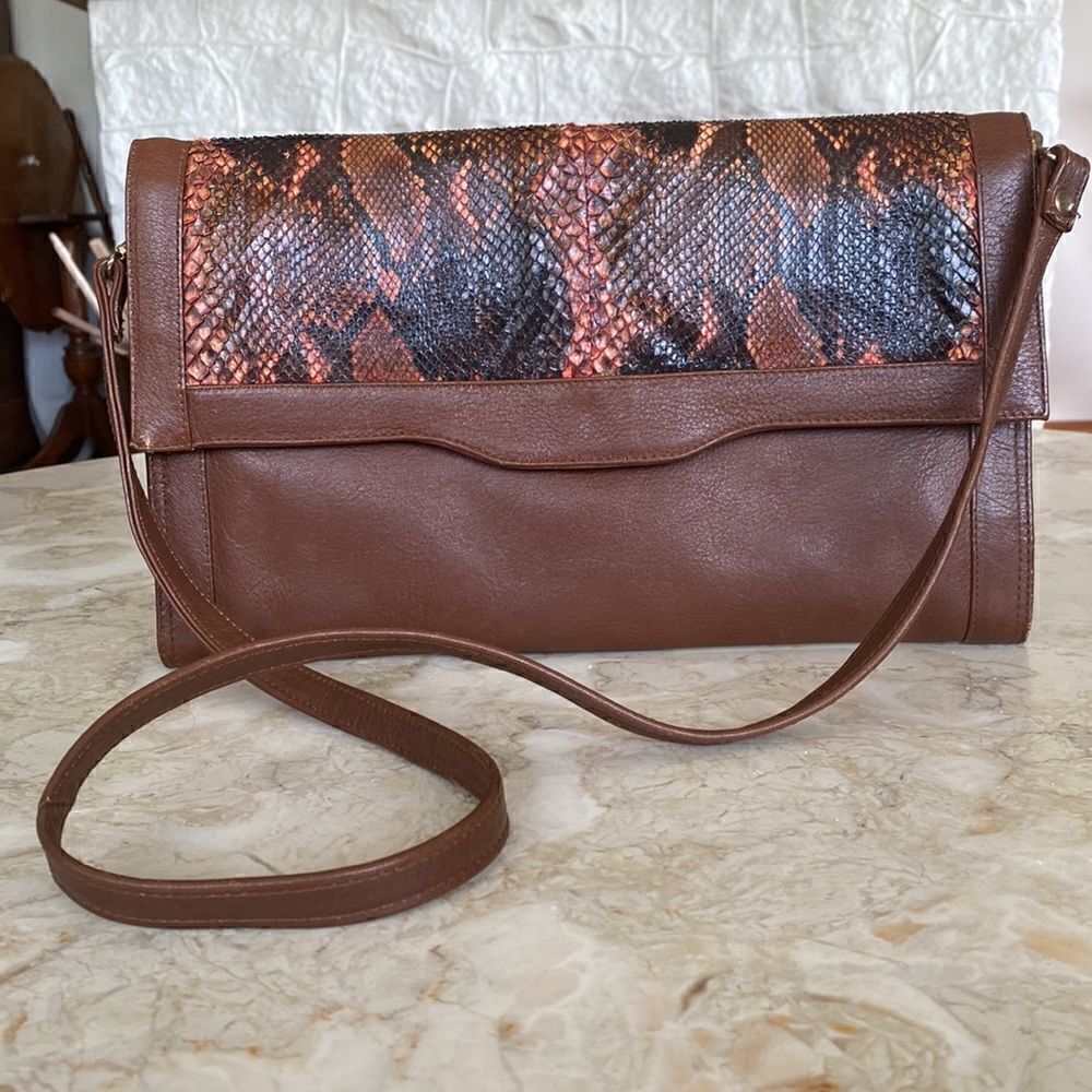 Vintage Gabay Vancouver Snakeskin & Leather Envelope Shoulder Bag
